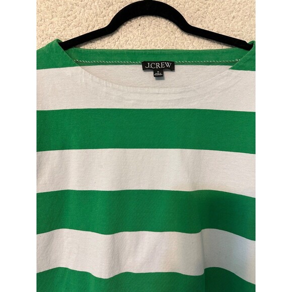 J.Crew relaxed, long sleeve Boat Neck Green Striped top M‎ - Picture 3 of 12